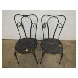 MATCHING PAIR IRON CHAIRS