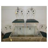 VIEW 2 W/ 4 MATCHING IRON CHAIRS