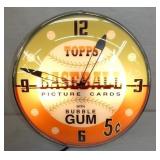 15IN TOPPS BASEBALL LIGHTUP CLOCK