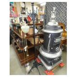 VICTORIAN HAT RACK, ROUND OAK STOVE