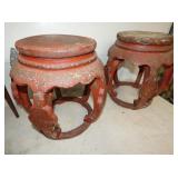 VIEW 2 CLOSEUP CARVED STOOLS