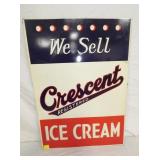 20X28 EMB. CRESCENT ICE CREAM SIGN 