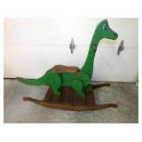 CHILDS WOODEN ROCKING DINO