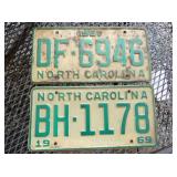 NC LIC. TAGS 1969