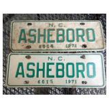 1971 ASHEBORO CITY TAGS