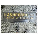 1959 CENTER OF ASHEBORO TAG