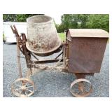 CEMENT MIXER W/ IRON WHEEL CART