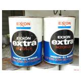 EXXON EXTRA MOTOR OIL CANS