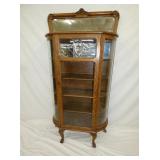 OAK CHINA CABINET W/ CURVED SIDES