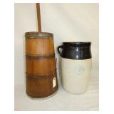 PRIM. BARREL CHURN, STONEWARE 4G. CHURN