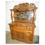 ORNATE OAK SIDEBOARD