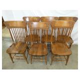 6 MATCHING PRESSED BACK CHAIRS
