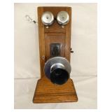 EARLY OAK WALL TELEPHONE