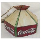 COCA COLA SLAG GLASS HANGING LIGHT