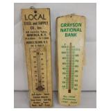 14IN GRAYSON BANK, STEEL THERMOMETERS