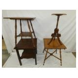 OAK CENTER TABLES, FERN STAND