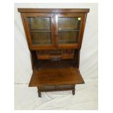 VIEW 4 UNUSUAL OAK BOOKCASE/SECRETARY