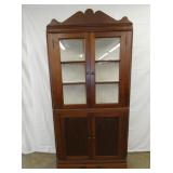WALNUT/PINE HANDMADE CORNER CUPBOARD