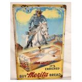 EMB. 1954 LONE RANGER MERITA BREAD SIGN