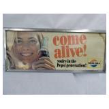 29X13 PEPSI CARDBOARD W/ ORIG. FRAME