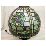 VIEW 2 CLOSEUP STAINED GLASS PARLOR LAMP