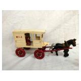 CAST IRON MILK CART W/ HORSE