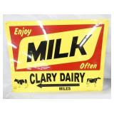 24X18 ENJOY CLARY DAIRY SIGN W/ COWS
