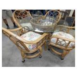 VIEW 2 W/ 4 MATCHING BAMBOO CHAIRS