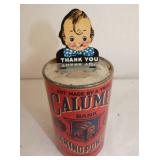 VIEW 2 CLOSEUP TIN BANK W/ TOPPER