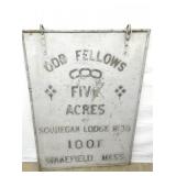37X48 EMB. ODD FELLOWS SWINGER SIGN