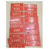 EMB. BICYCLE NAME TAGS