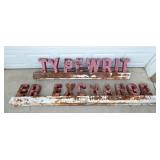 2PC. TYPEWRITER EXCHANGE CAN LETTER SIGN