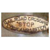 48X20 EMB. CAST RR CROSSING SIGN