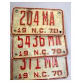 1970 NC TAGS