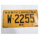 1964 NC LIC. TAG