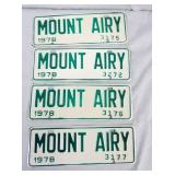 1978 MOUNT AIRY CITY TAGS
