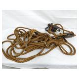 ROPE W/ TACKEL/WOODEN PULLYS