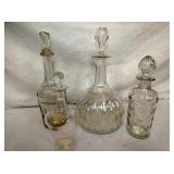 EARLY CUT GLASS DECANNERS