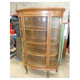 OAK CHINA W/ GLASS SIDES