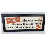 FRAMED DR. PEPPER CARDBOARD SIGN