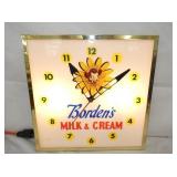 BORDENS MILK & CREAM CLOCK