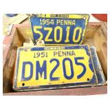 1951,1954 PENNA LIC. TAGS