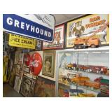 VARIOUS SWINGER SIGNS, TOYS, COKE ITEMS