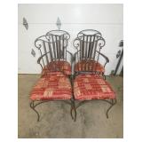 4 MATCHING IRON CHAIRS
