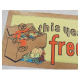 VIEW 2 CLOSEUP CARDBOARD ADV. SIGN