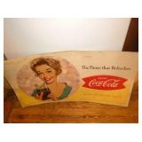 COCA COLA CARDBOARD FISHTAIL SIGN