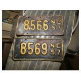 1957 MOTORCYCLE NC TAGS