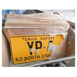 OLD STOCK 1962 NC LIC. TAGS