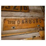 1958 OAKBORO NC CITY TAG (ONLY YEAR)