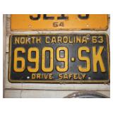 1963 NC LIC. TAGS